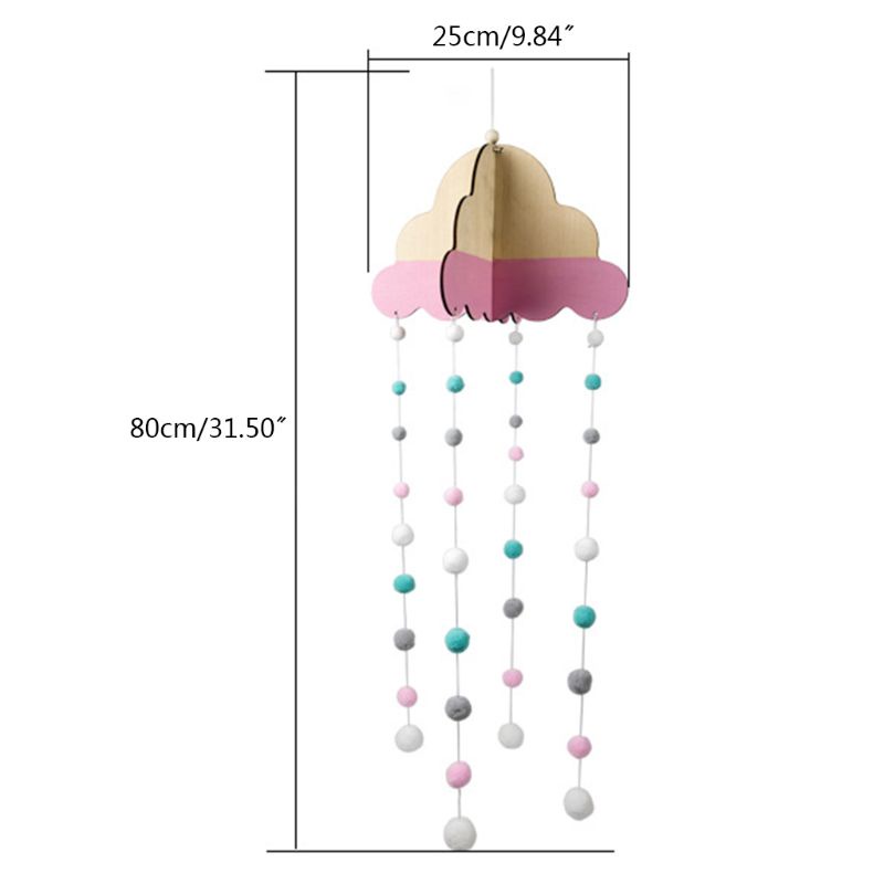 Chuông Gió Di Động Bằng Len Treo Nôi Em Bé Trang Trí Phòng Ngủ