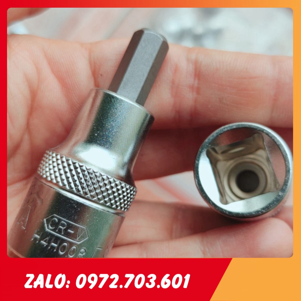 Lục giác 8mm chân khẩu 1/2inch, Đầu tuýp 1/2 inch bit lục giác 8mm, dùng cho súng bắn ốc, bu lông [GIÁ TỐT]