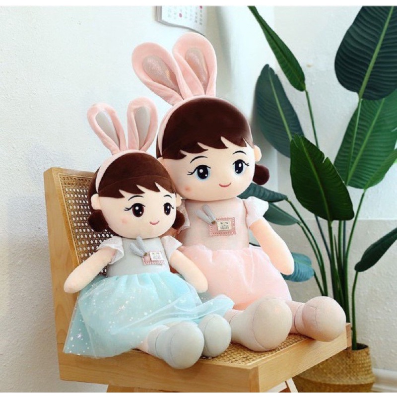 Búp Bê Váy Nhũ Tai Thỏ Nhồi Bông Cao Cấp Memon size 40cm - 60cm -80cm - 1met