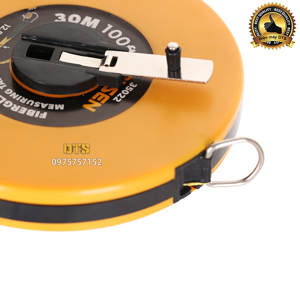 Thước dây cuộn 30m công nghiệp sợi thuỷ tinh TOLSEN, thước cuốn đa năng nhựa ABS bọc cao su siêu bền, tốc độ cuốn nhanh