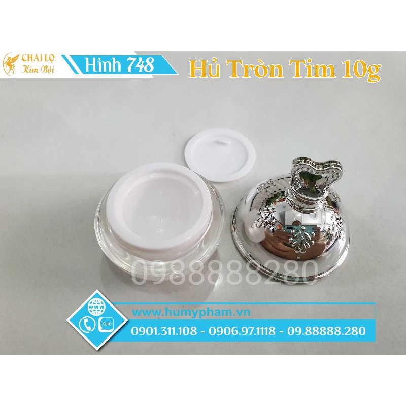 CHAI LỌ MỸ PHẨM - Hủ đựng kem face Tròn Tim 10g