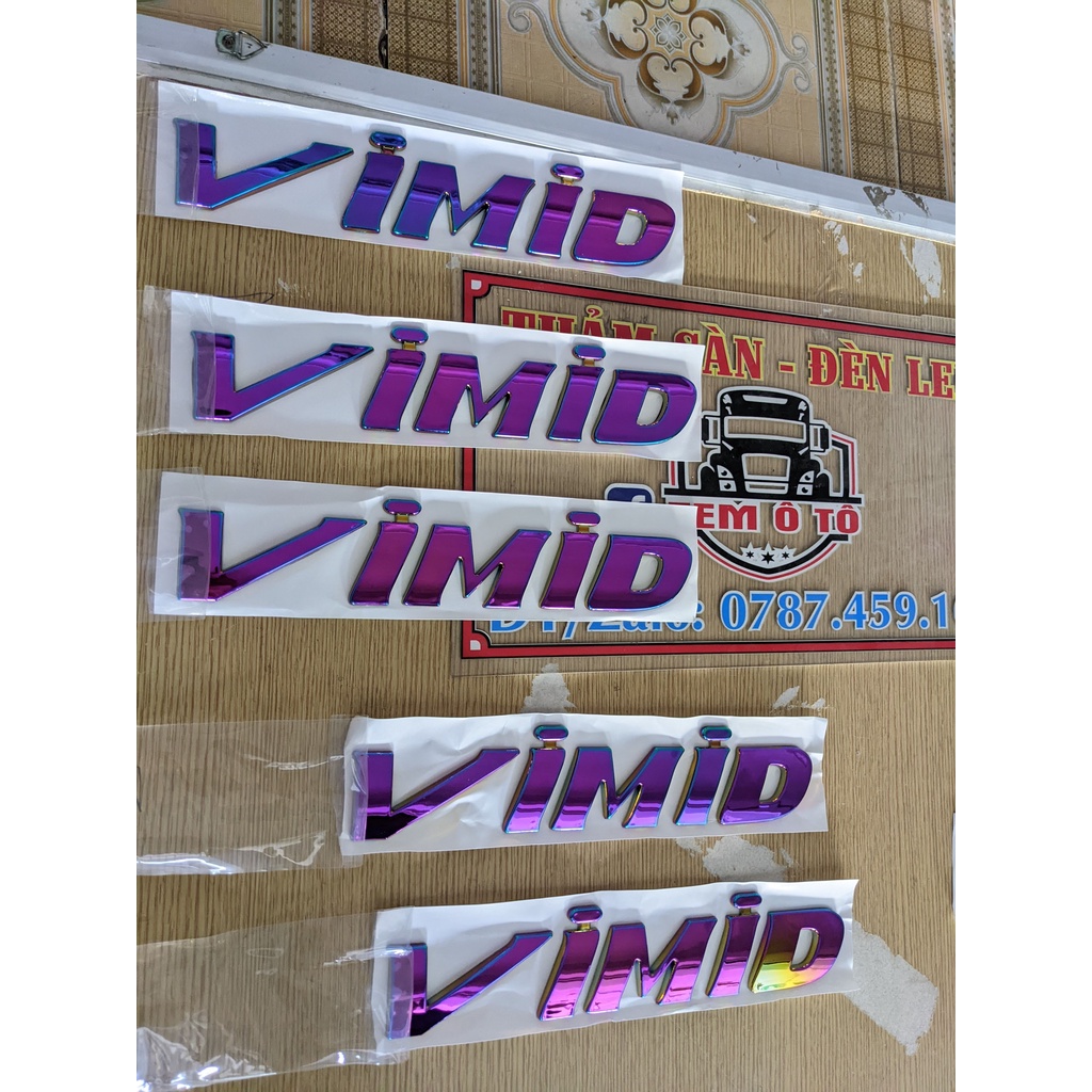Chữ Vimid mạ titan đổi mầu gắn cho xe tải Howo