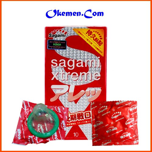 BCS Bao cao su Sagami Xtreme Feel Long NHẬT BẢN, mỏng, gân gai, kéo dài quan hệ, chống xuất tinh sớm (hộp 10 cái)