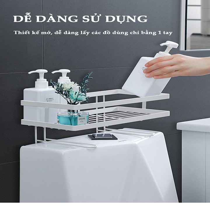 Kệ sắt dán để đồ gọn gàng, sạch đẹp, tiện lợi trên nắp Bồn Cầu