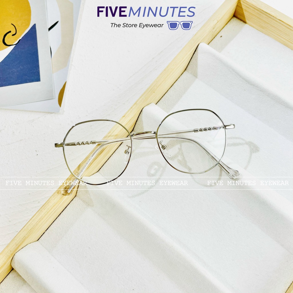 Gọng kính nam nữ, kim loại mảnh nhẹ nhiều màu dễ đeo 5286 Siêu hot - Kính Mắt Five Minutes