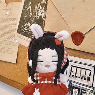 [OUTFIT DOLL 10CM] Đầm caro yếm đỏ
