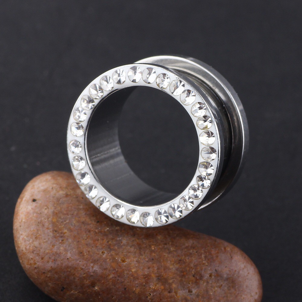 Bông nong tai nạm đá bằng chất liệu ko rỉ, khuyên nong tai