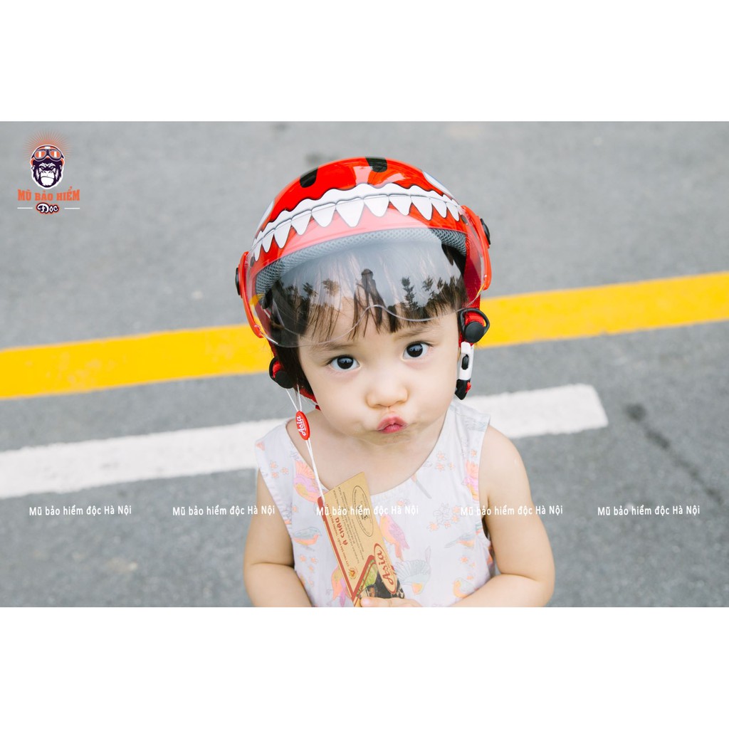 Mũ Bảo Hiểm Nửa Đầu Có Kính Cho Trẻ Em - ASIA 103KS - Size Nhỏ Cho Bé 2-4 Tuổi
