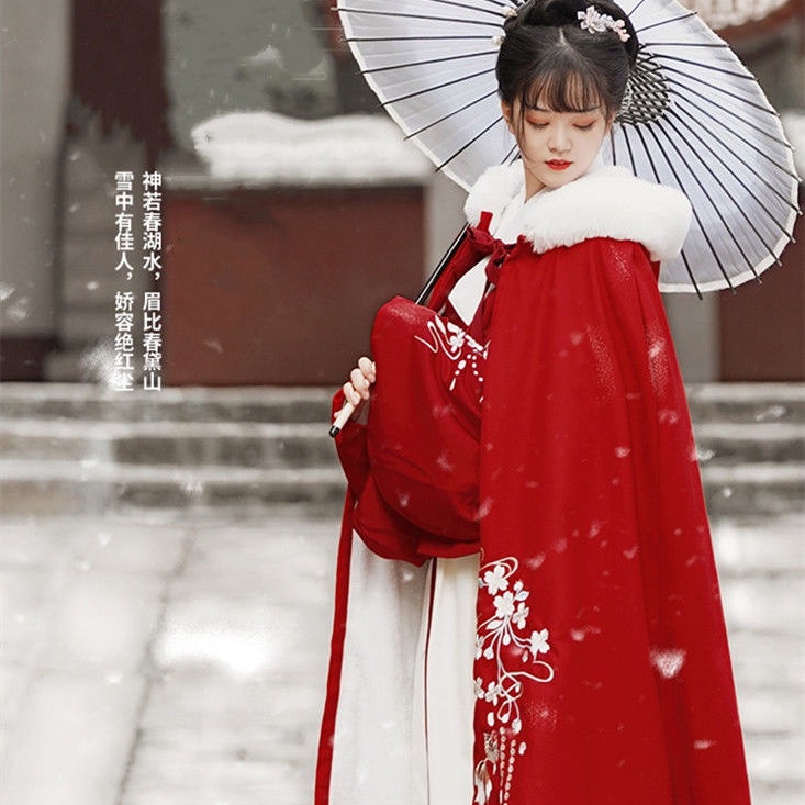 Áo Choàng Hán Phục Dáng Dài Chất Liệu Len Dày Dặn Thời Trang Mùa Đông Cho Nữ #my12.18