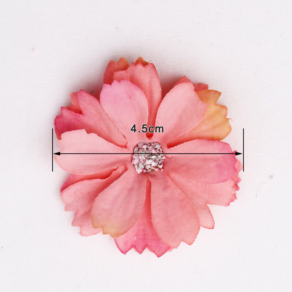 Set 50 bông hoa giả bằng lụa nhiều màu sắc 4.5cm dùng trang trí