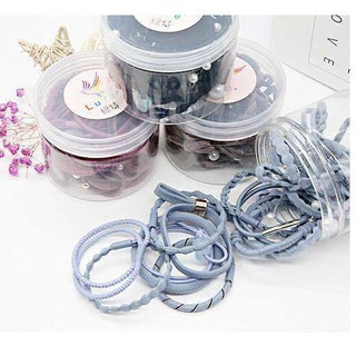 Sét 24 dây chun buộc tóc dễ thương phong cách Hàn Quốc