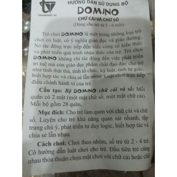 bộ đômino toán học dành cho trẻ em