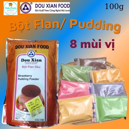 Bột pudding DouXian: trứng, sô cô la, khoai môn, matcha, đào - 100g
