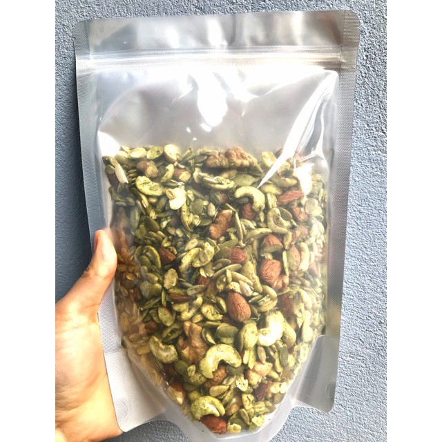 Granola không đường 20% yến mạch 9 loại hạt vị matcha 500gr | BigBuy360 - bigbuy360.vn