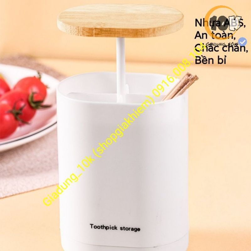 Lọ Đựng Tăm Nắp Tre 4 Ngăn Tiện Lợi (a10)