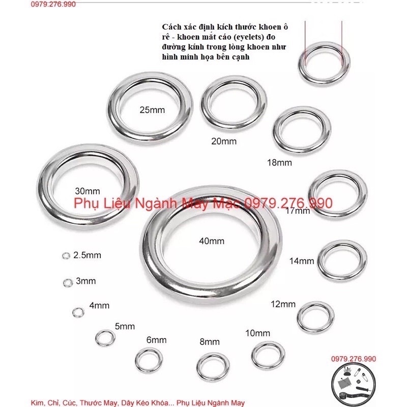 Khoen ô rê 8mm- khoen mắt cáo 8mm