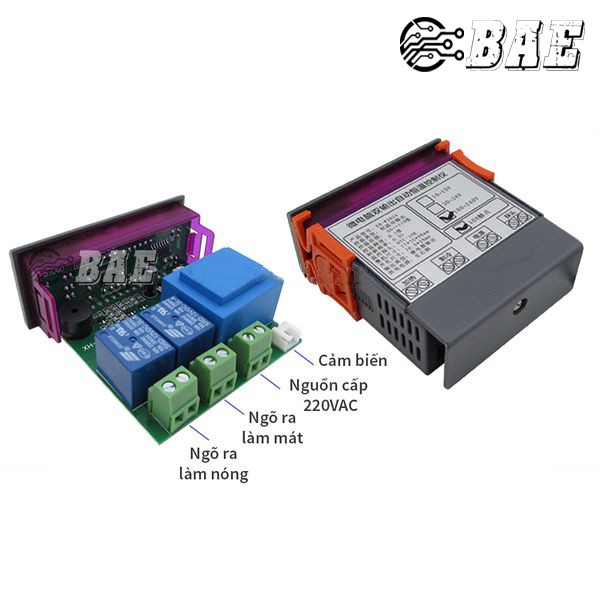 Bộ Kiểm Soát Nhiệt Độ Đóng Ngắt 2 Kênh Nóng Lạnh 220VAC - W2024