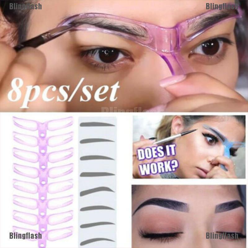 (hàng Mới Về) Set 8 Khuôn Kẻ Lông Mày Diy Tiện Dụng | BigBuy360 - bigbuy360.vn