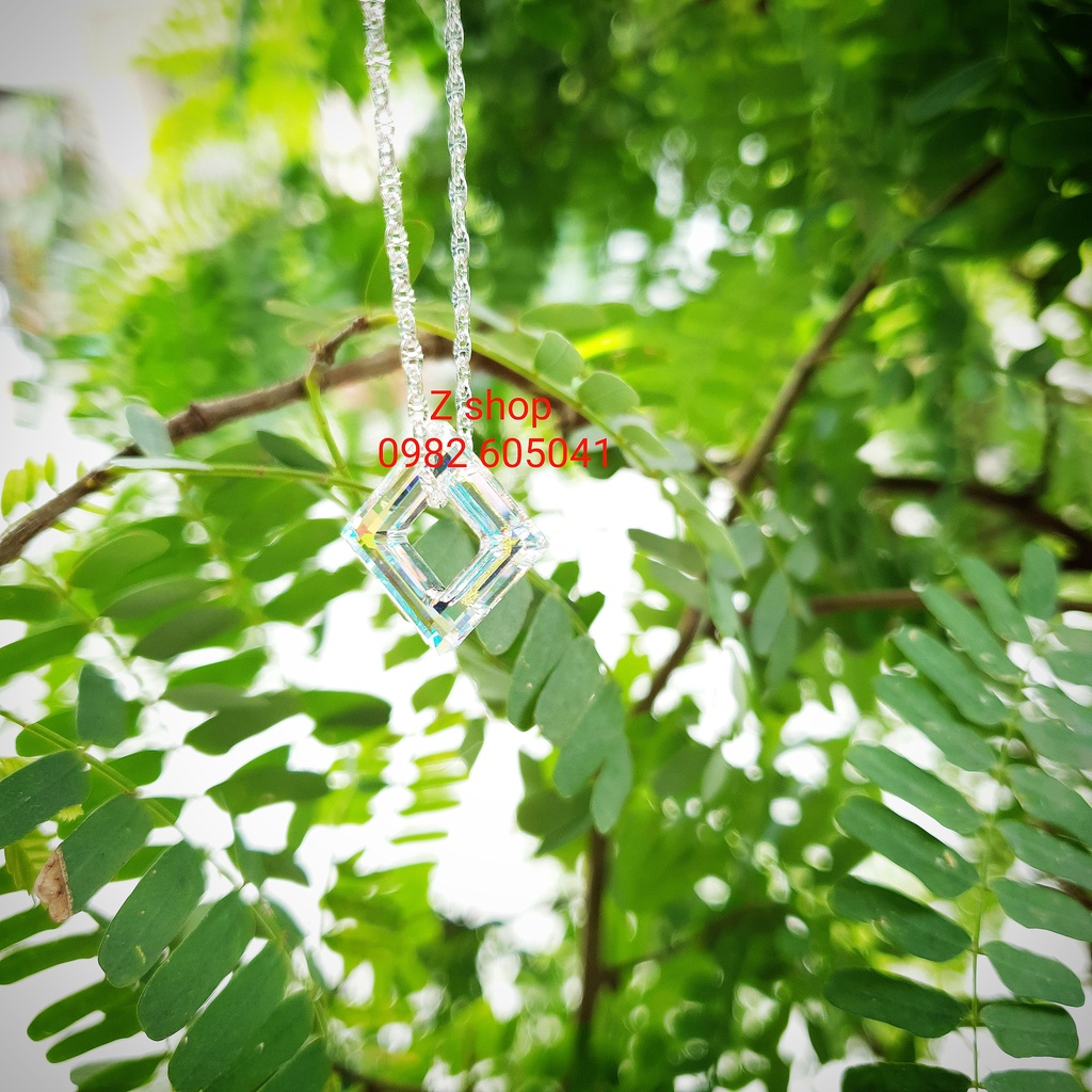 Mặt dây chuyền hình vuông pha lê cao cấp