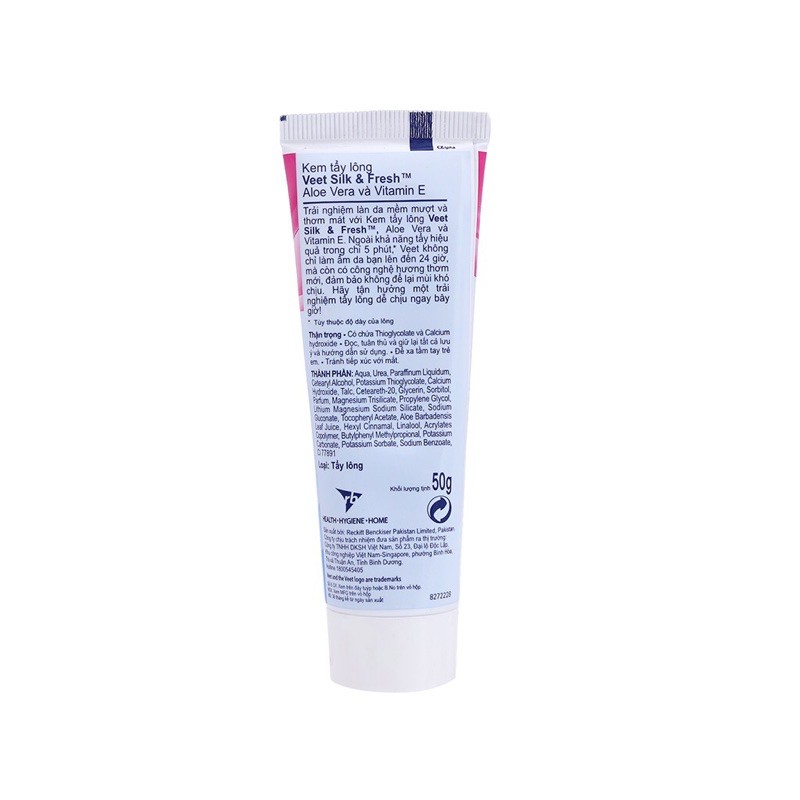 KEM TẨY LÔNG VEET SILK &amp; FRESH 50g DA NHẠY CẢM (Xuất xứ Pakistan)