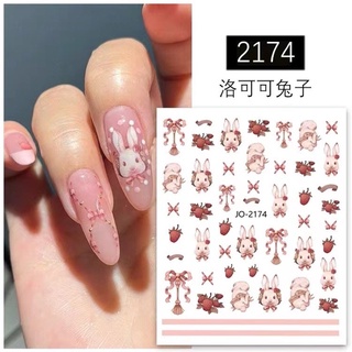 Sticker dán móng tay thỏ hồng