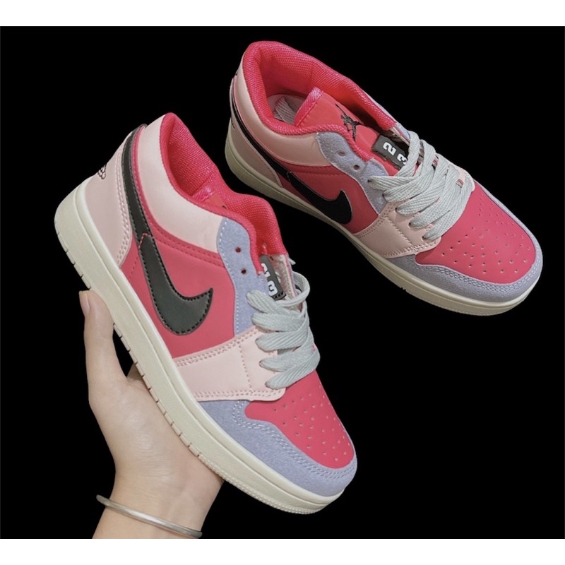 Giầy JD 1 hồng tím đen thấp cổ siêu xinh Fullbox