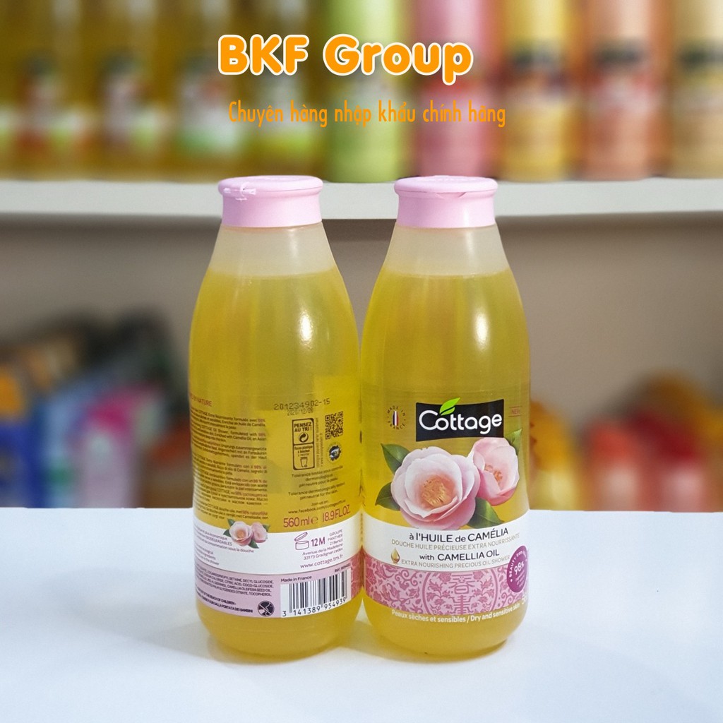 Sữa tắm Cottage extra Gel đậm đặc 560ml - Nhập Pháp - Hương thơm nước hoa, tắm dưỡng da