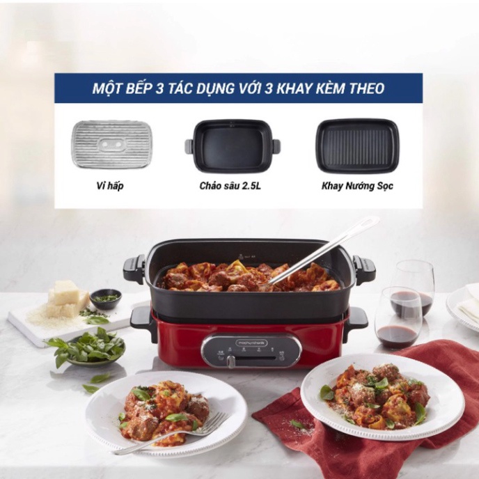 Bộ nồi lẩu nướng cao cấp đa năng thương hiệu Morphy Richards MR9088 - Công suất 1400W - Hàng Chính Hãng