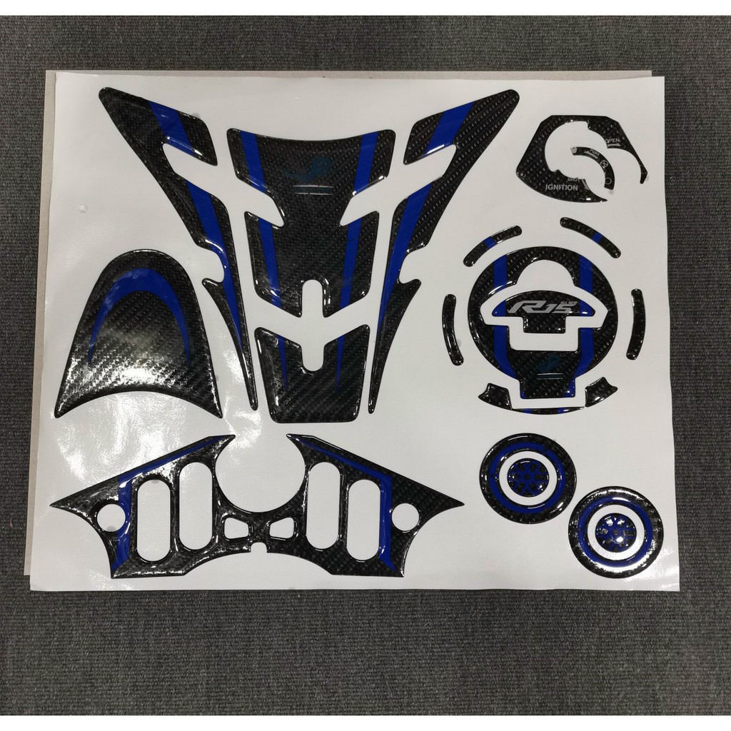 Tem dán thùng xăng xe R 15 màu xanh