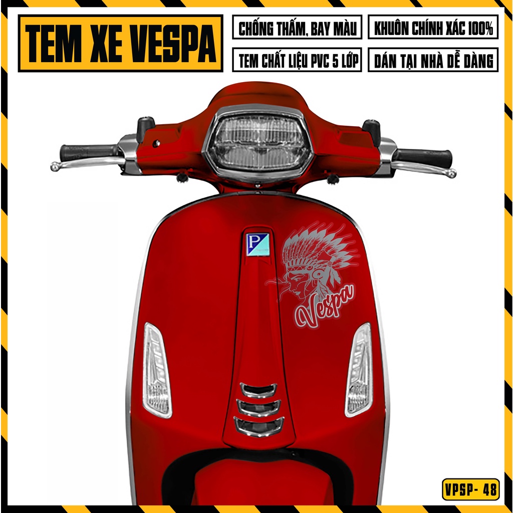 Tem Vespa Sprint / Primavera Thổ Dân Cực Chất | VPSP48 | Team Decal Hình Dán Xe Máy Vespa Chống Nước Bền Màu