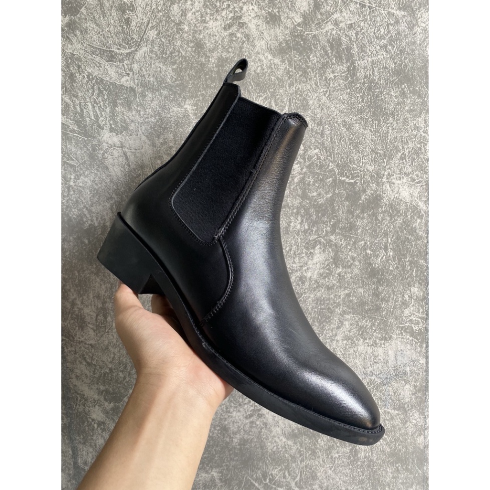 Giày Heels Chelsea Boots cao cổ thời trang nam chất liệu da bò đế độn 4.5cm | BigBuy360 - bigbuy360.vn