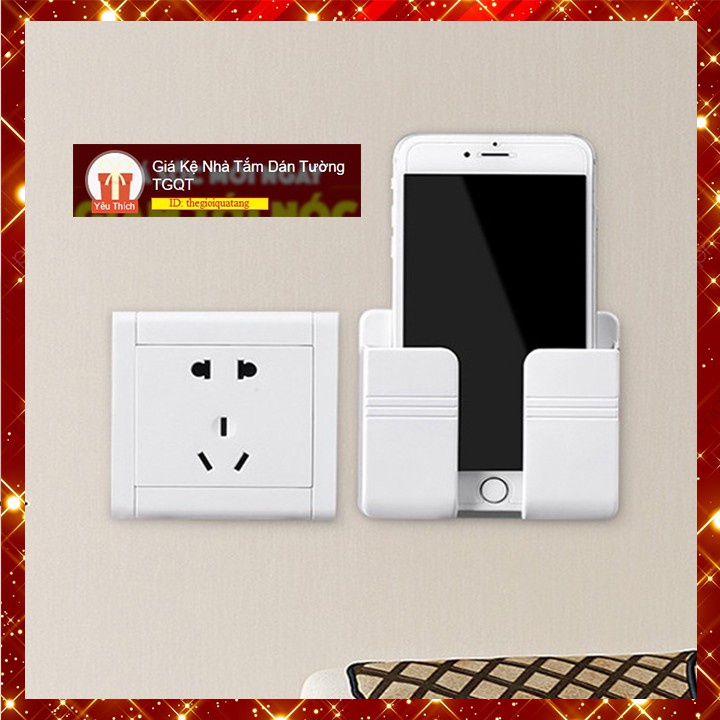 (#FS++) Giá kệ đựng remote điều khiển , hộp để điện thoại khi sạc dán tường đa năng (TGQT)
