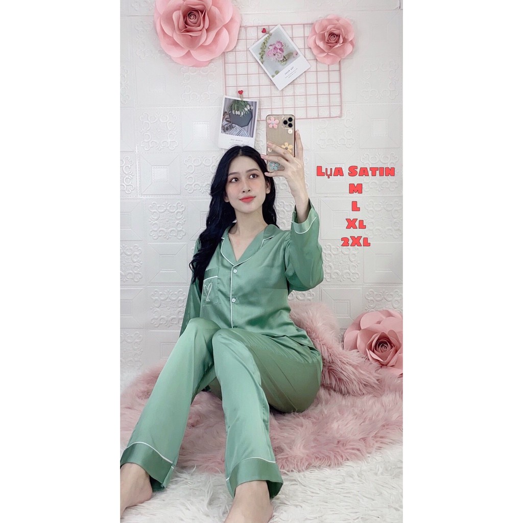 HOT - HOT - HOT - HÀNG MỚI VỀ PIJAMA LỤA SATIN CAO CẤP DÀI VIỀN TRẮNG ĐƯỢC ƯA CHUỘNG NHẤT 2020 | BigBuy360 - bigbuy360.vn