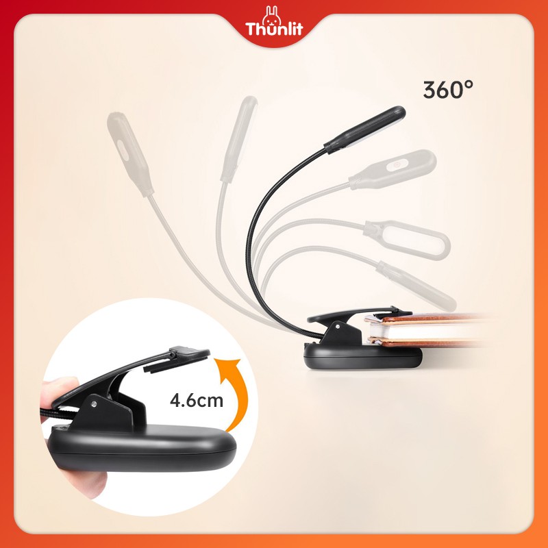 Đèn LED Thunlit 3 màu thay đổi theo nhiệt độ sạc USB tiện dụng