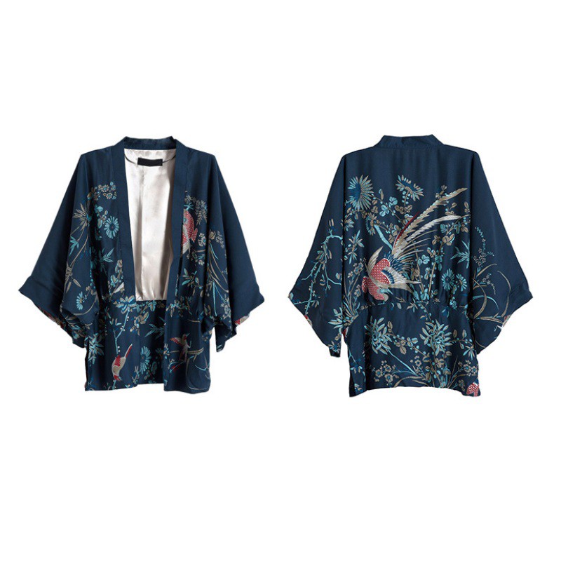 [Baywellfashion]Áo Thun Harajuku In Hình Phượng Hoàng Phong Cách Kimono