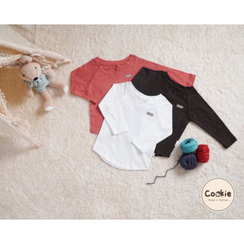 Cookie - Áo dài tay cổ V cho bé từ 6m đến 5Y