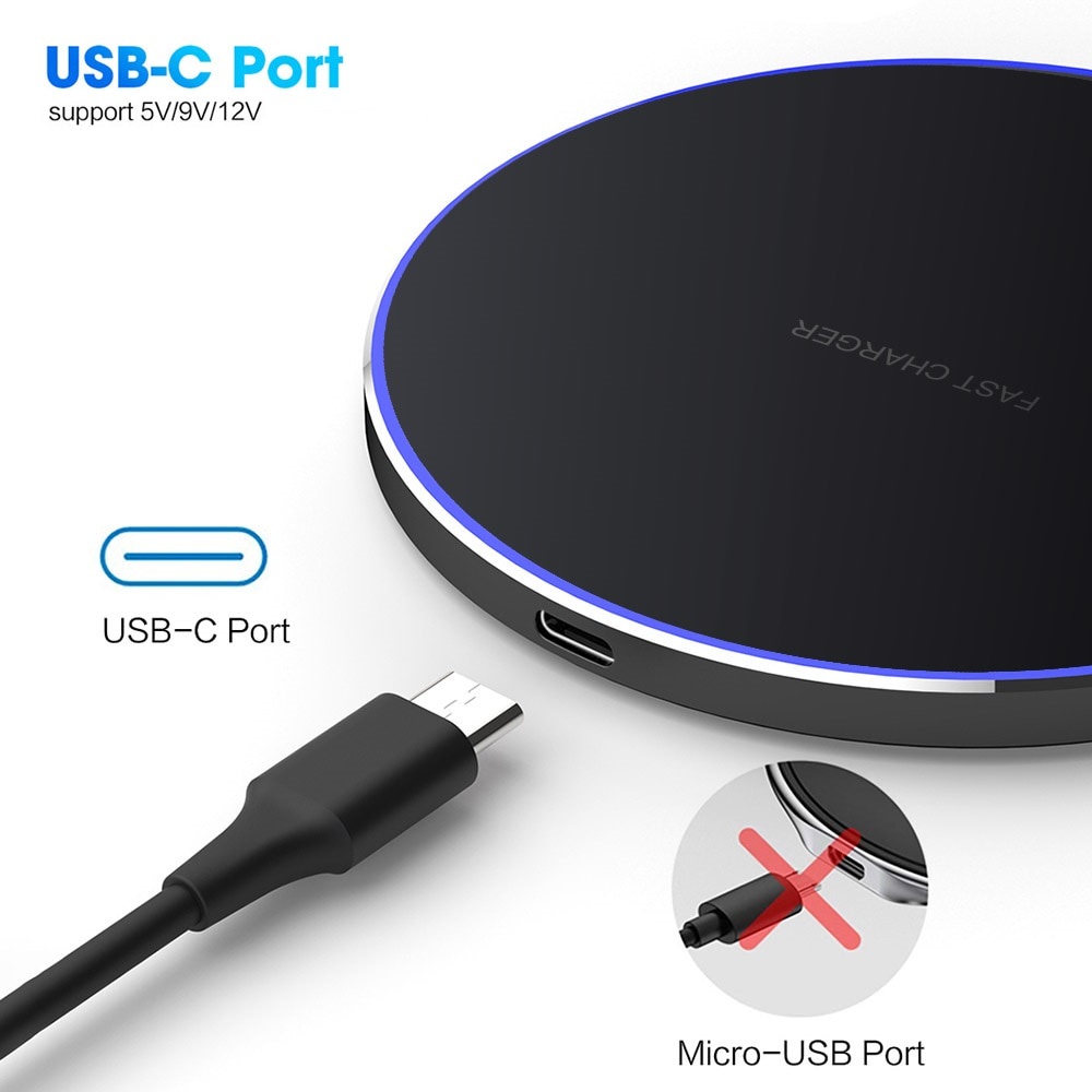 Đế Sạc Nhanh Không Dây 30W Qi Cho iPhone 13 12 11 Pro Xs Max Mini X Xr Samsung s8 s9 s10 note