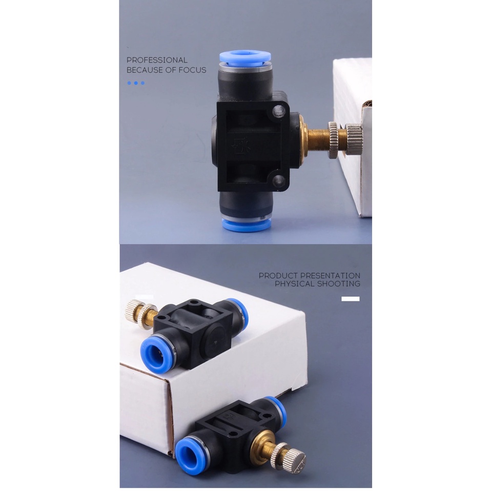 Van điều chỉnh áp xuất LSA khí nén cắm ống pu pe