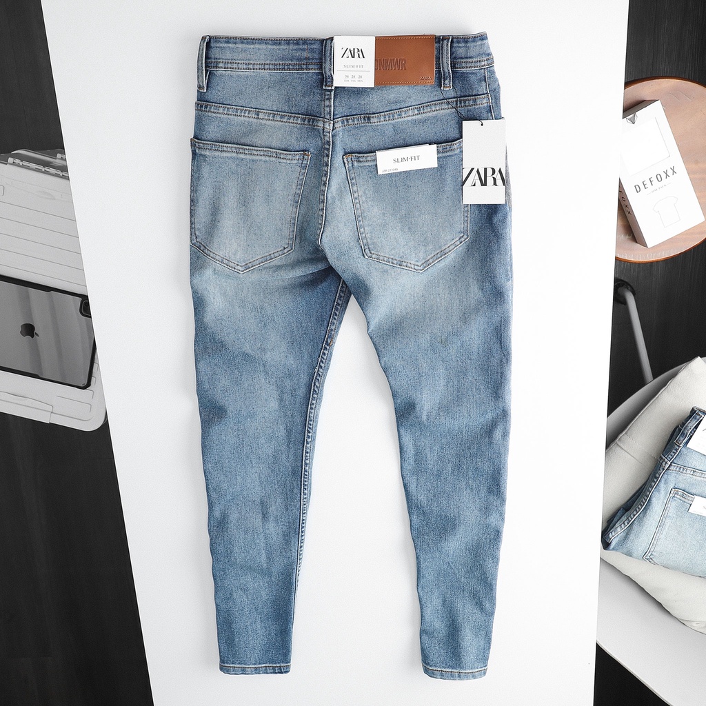 Quần jean dài nam ZARA xanh dơ (Form Slimfit,chất vải co dãn,ống quần 15 - 18cm,hàng Vnxk)-JZR 211049 | BigBuy360 - bigbuy360.vn