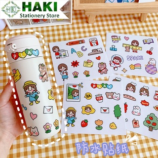 Sticker cute cô gái dễ thương HAKI, hình dán sticker cute trang trí sổ đáng yêu giá rẻ ST38