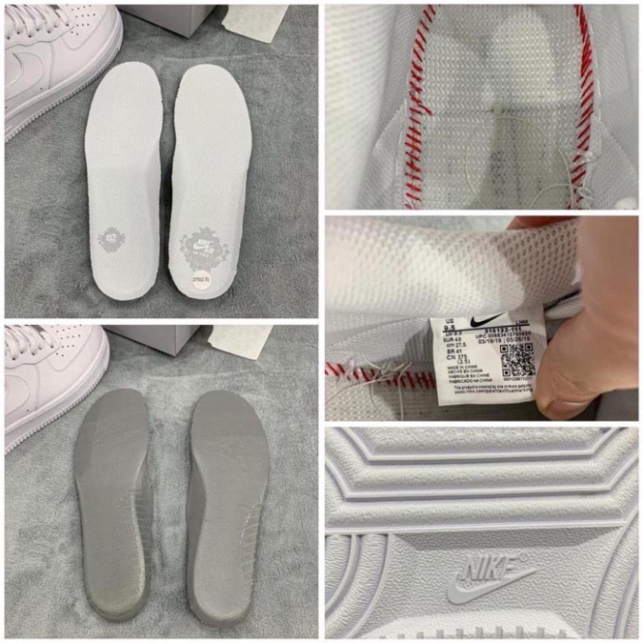Giày air force 1 Nam Nữ, Giày AF1 Trắng Vệt Đen Hàng Cao Cấp Full Box THO