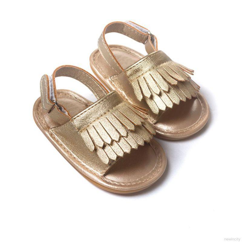 Sandal da PU phối tua rua cho bé