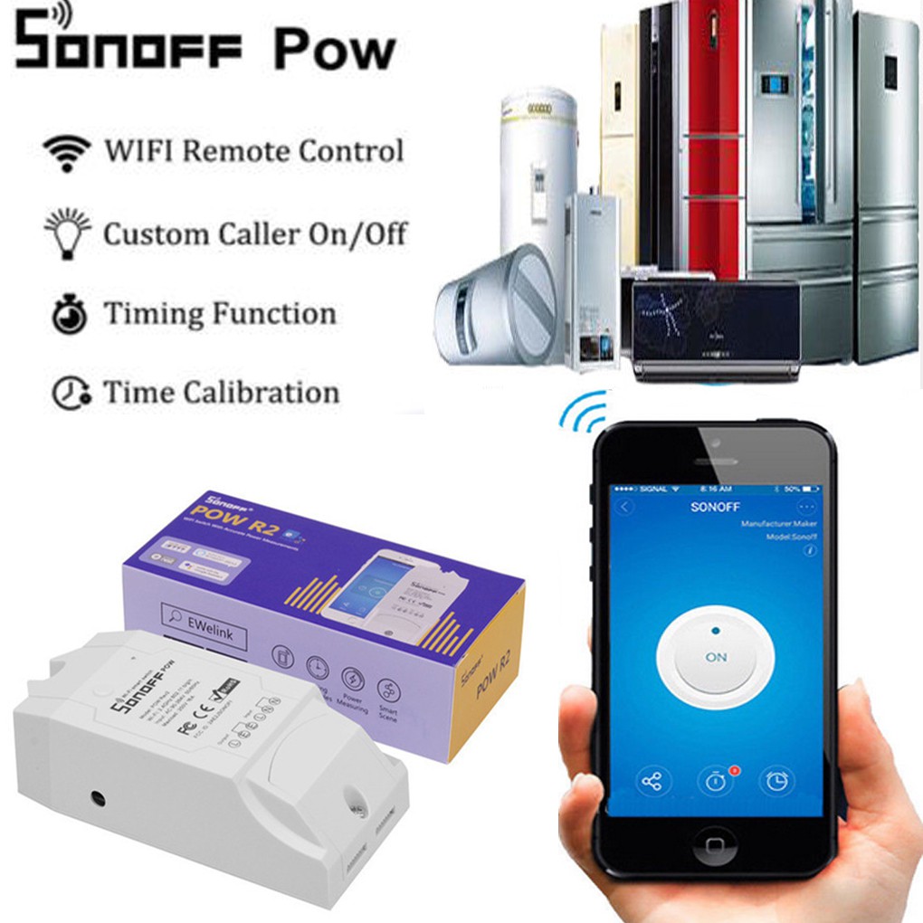 SONOFF POW R2 - 15A, công tắc WIFI, điều khiển từ xa thông minh