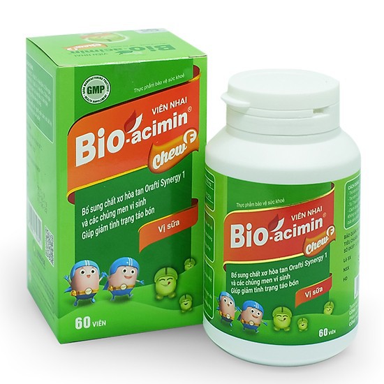 Viên nhai Bio-acimin ChewF – Hỗ trợ cân bằng hệ vi sinh đường ruột (Hộp 60 viên)