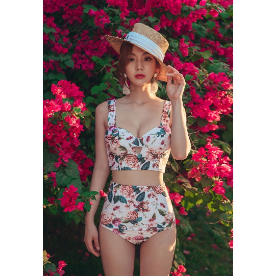 Bikini hoa sexy đi biển QUEEN BIKINI, Đồ bơi nữ Quảng Châu hoạt tiết hoa lá BIK51 | BigBuy360 - bigbuy360.vn