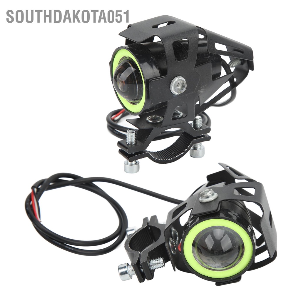Southdakota051 2 cái Đèn LED Xe Máy Chiếu Sáng Màu Xanh Lá Cây 12‑80V Mắt Thiên Thần Làm Việc Không Thấm Nước cho Thuyền Ô Tô