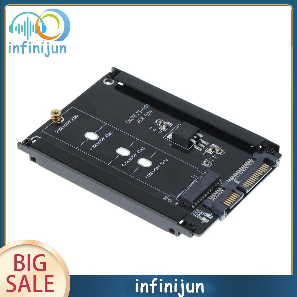 Black Metal M.2 NGFF to SATA adapter Cased CY B+M Socket 2 M.2 NGFF