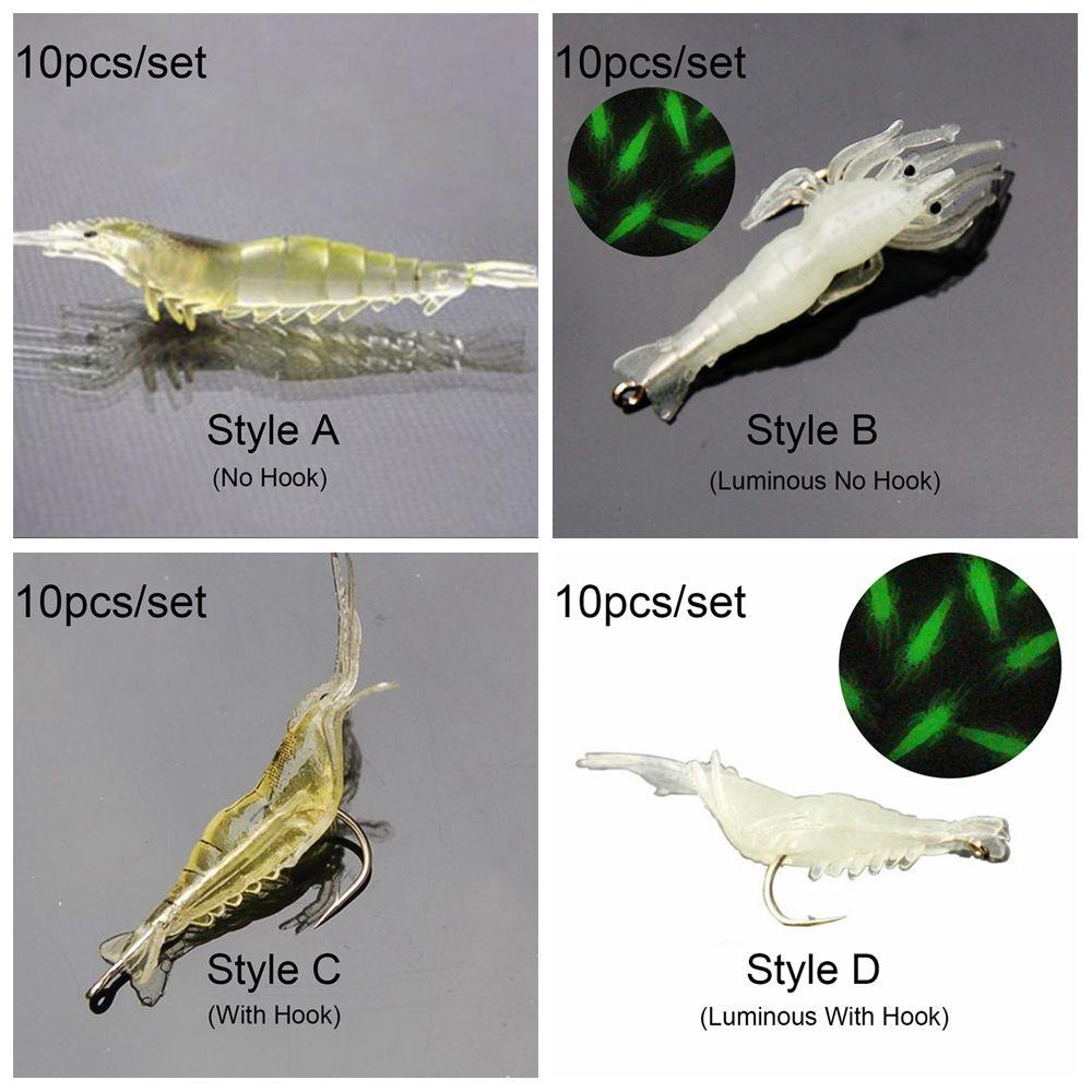 MUVAKO Bộ 10 Mồi Câu Cá Silicone Phát Quang Hình Giun Sinh Học