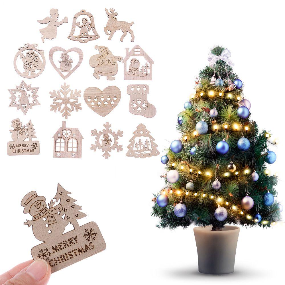 MAG Bộ 15 Miếng Gỗ Hình Bông Tuyết Trang Trí Giáng Sinh