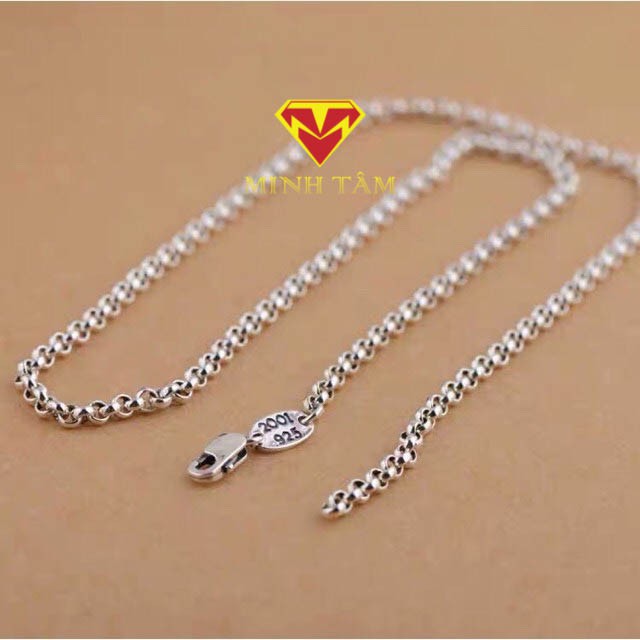 Dây chuyền nam bạc Thái mắt xích tròn 75cm-Minh Tâm Jewelry